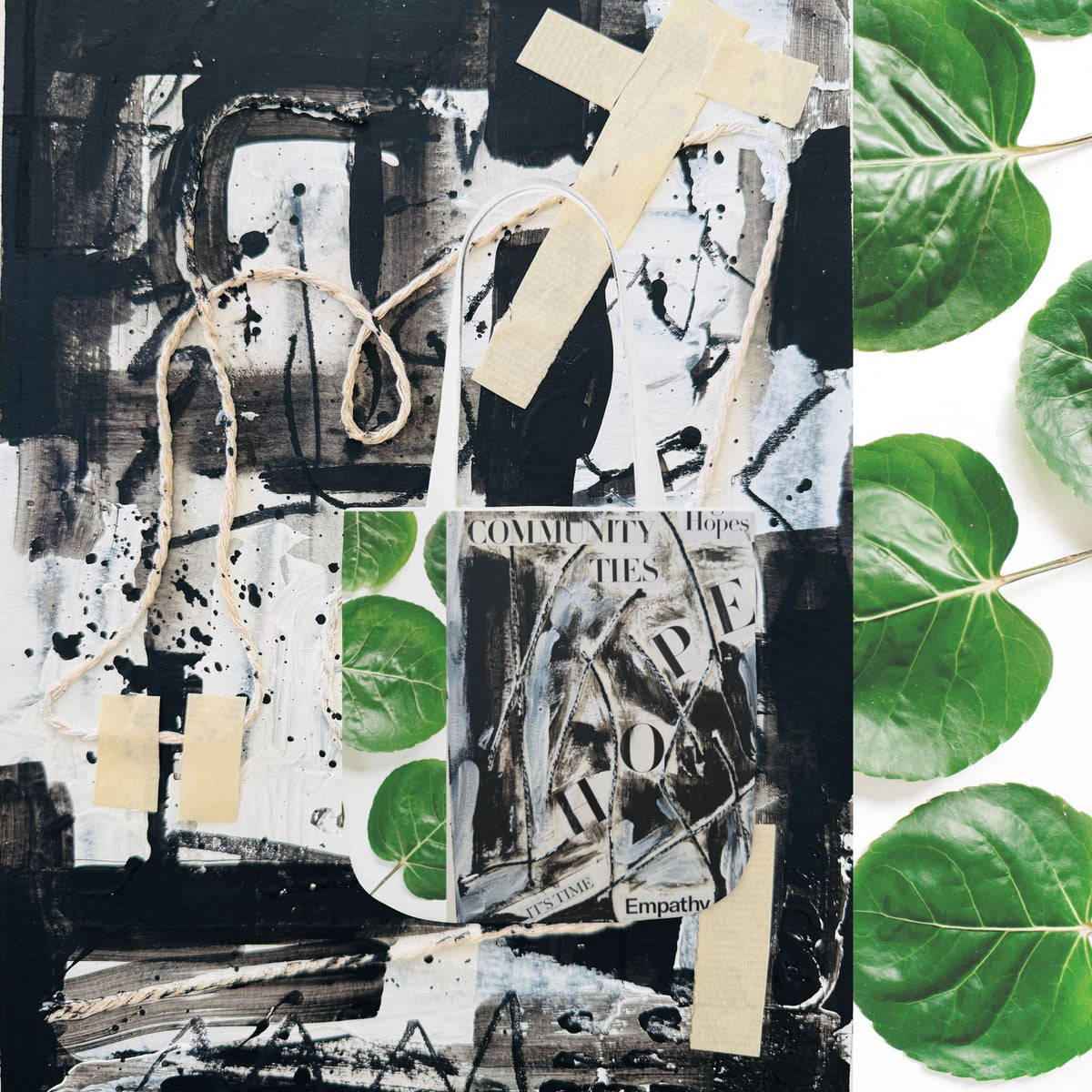 Canvas Tote — Collage Art Eco Tote with Botanical & Vintage Newspaper Design