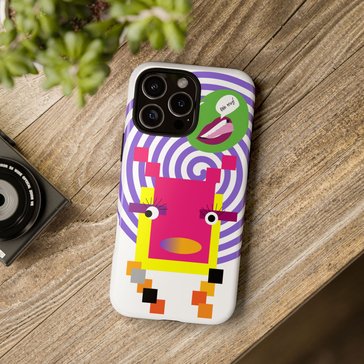 Playful Pixel  Phone Case — Retro Spiral Pop Art Tough Case