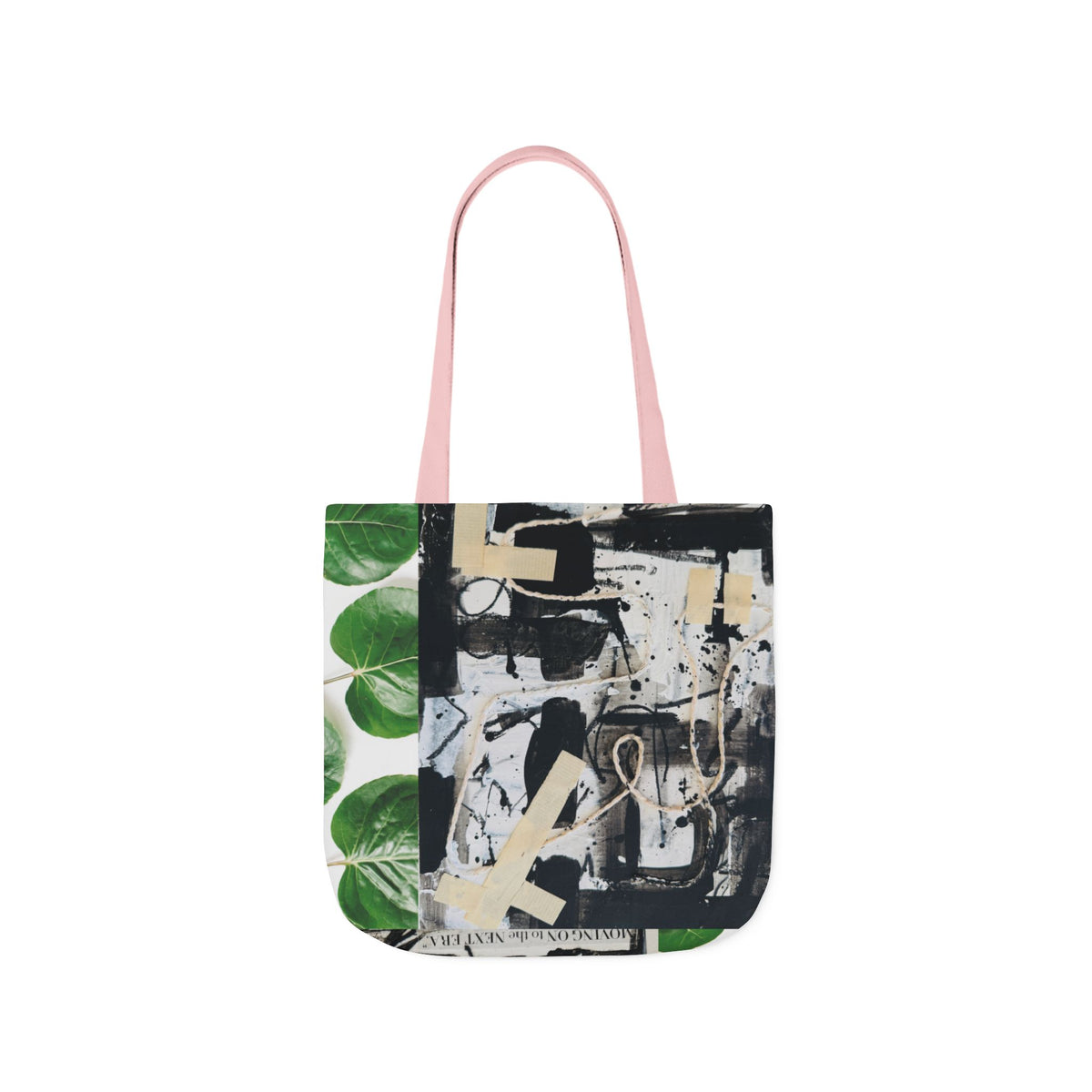 Canvas Tote — Collage Art Eco Tote with Botanical & Vintage Newspaper Design