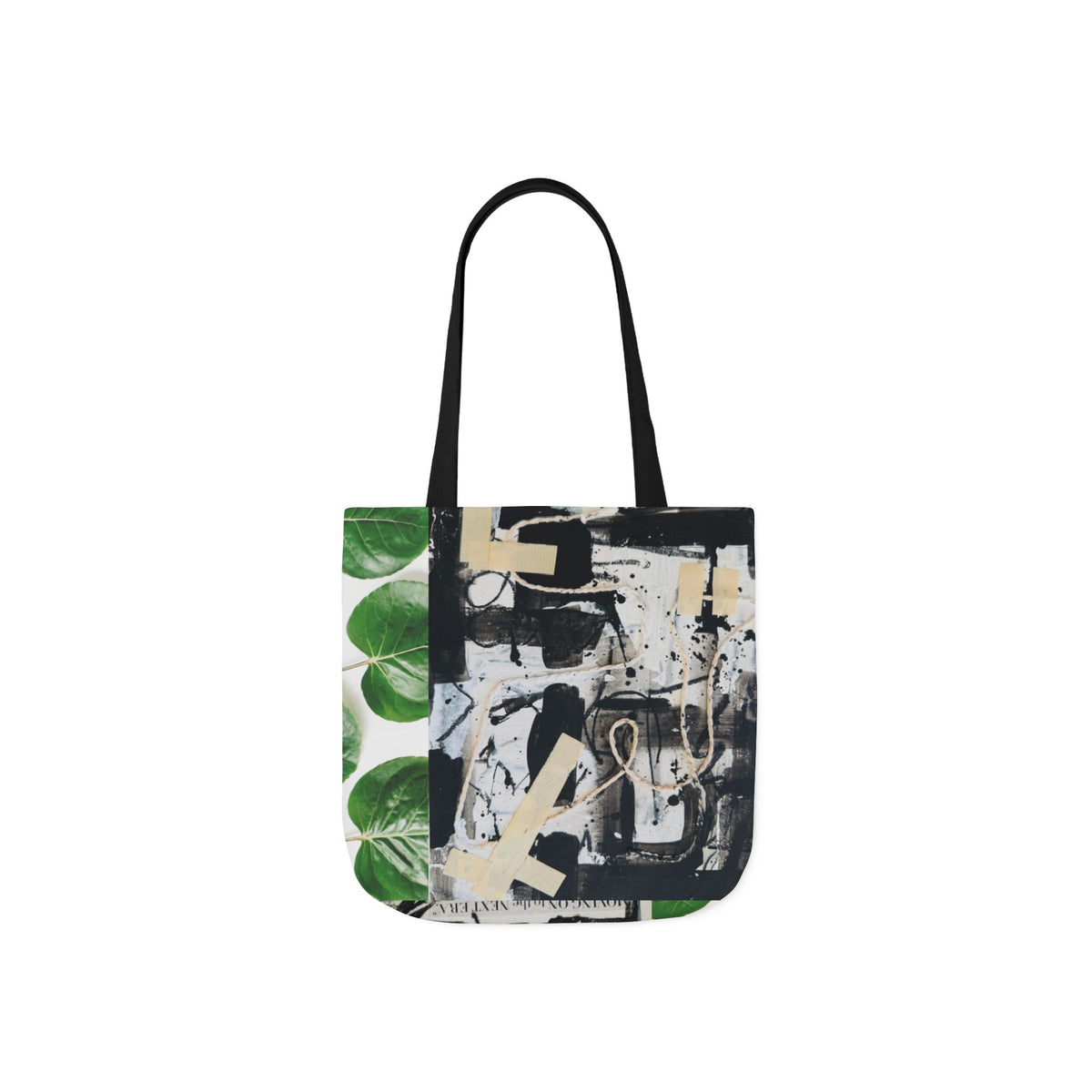 Canvas Tote — Collage Art Eco Tote with Botanical & Vintage Newspaper Design