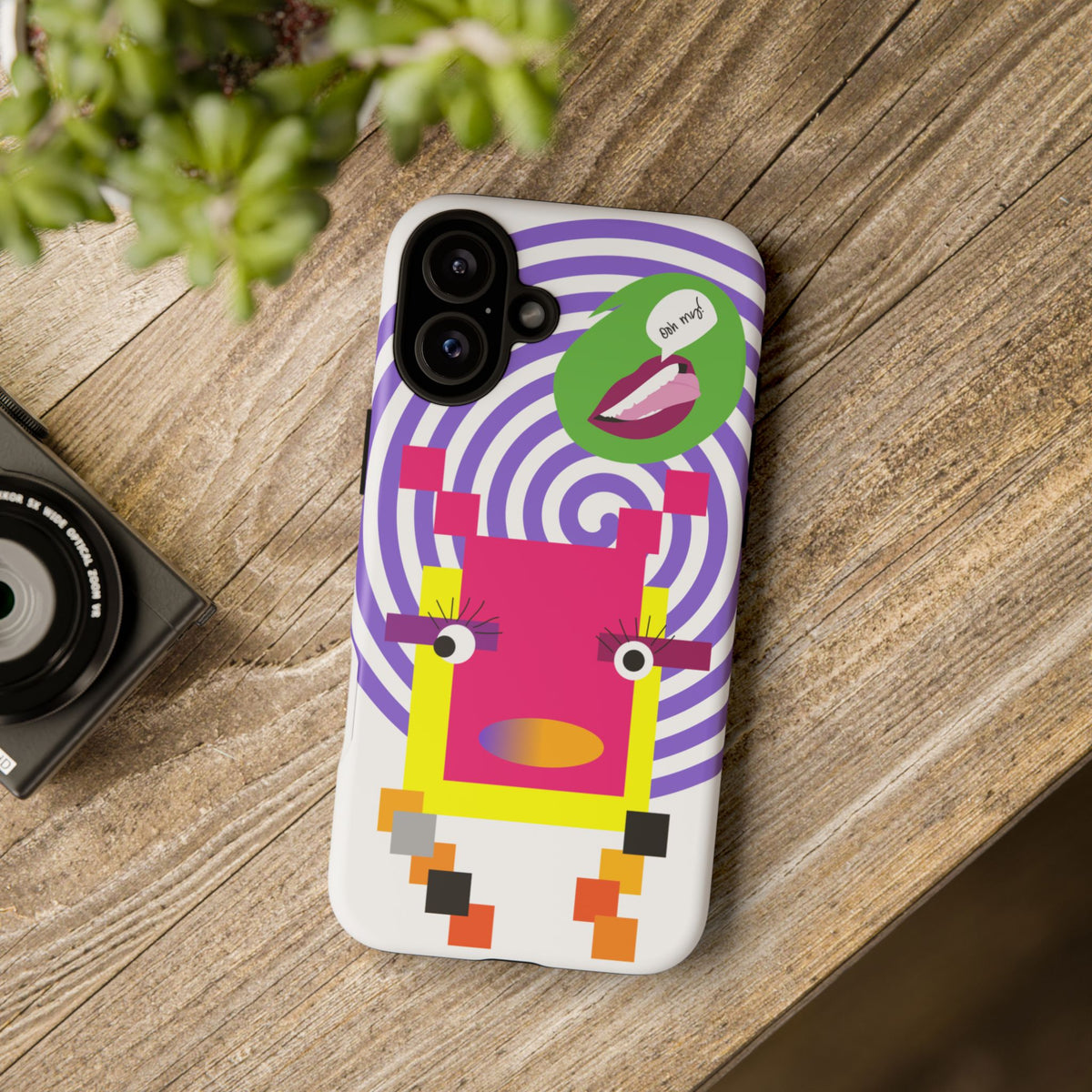 Playful Pixel  Phone Case — Retro Spiral Pop Art Tough Case
