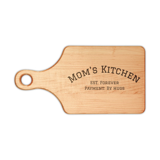 Mom's Kitchen engraved Wooden Cutting Board | Personalized Kitchen Signage