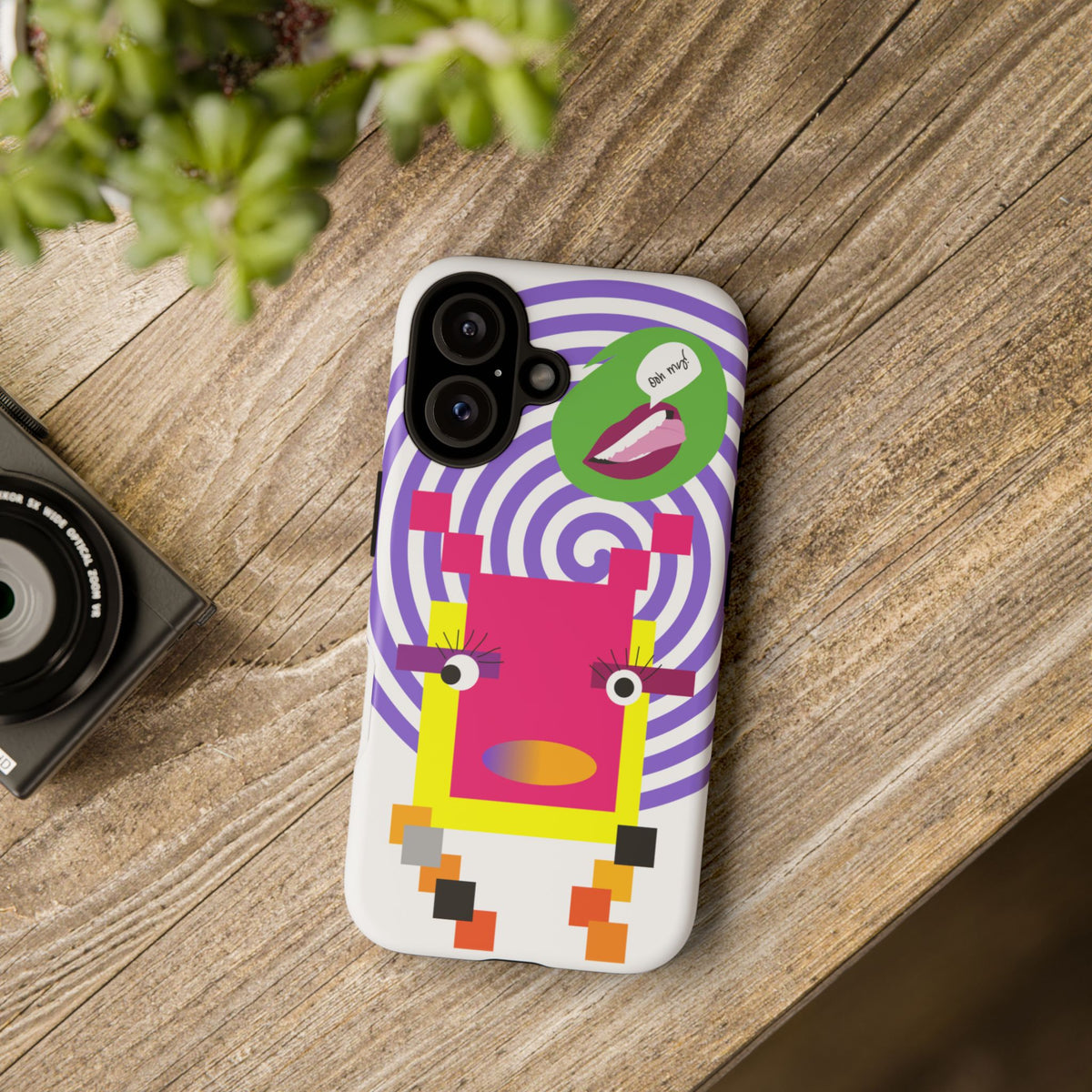 Playful Pixel  Phone Case — Retro Spiral Pop Art Tough Case