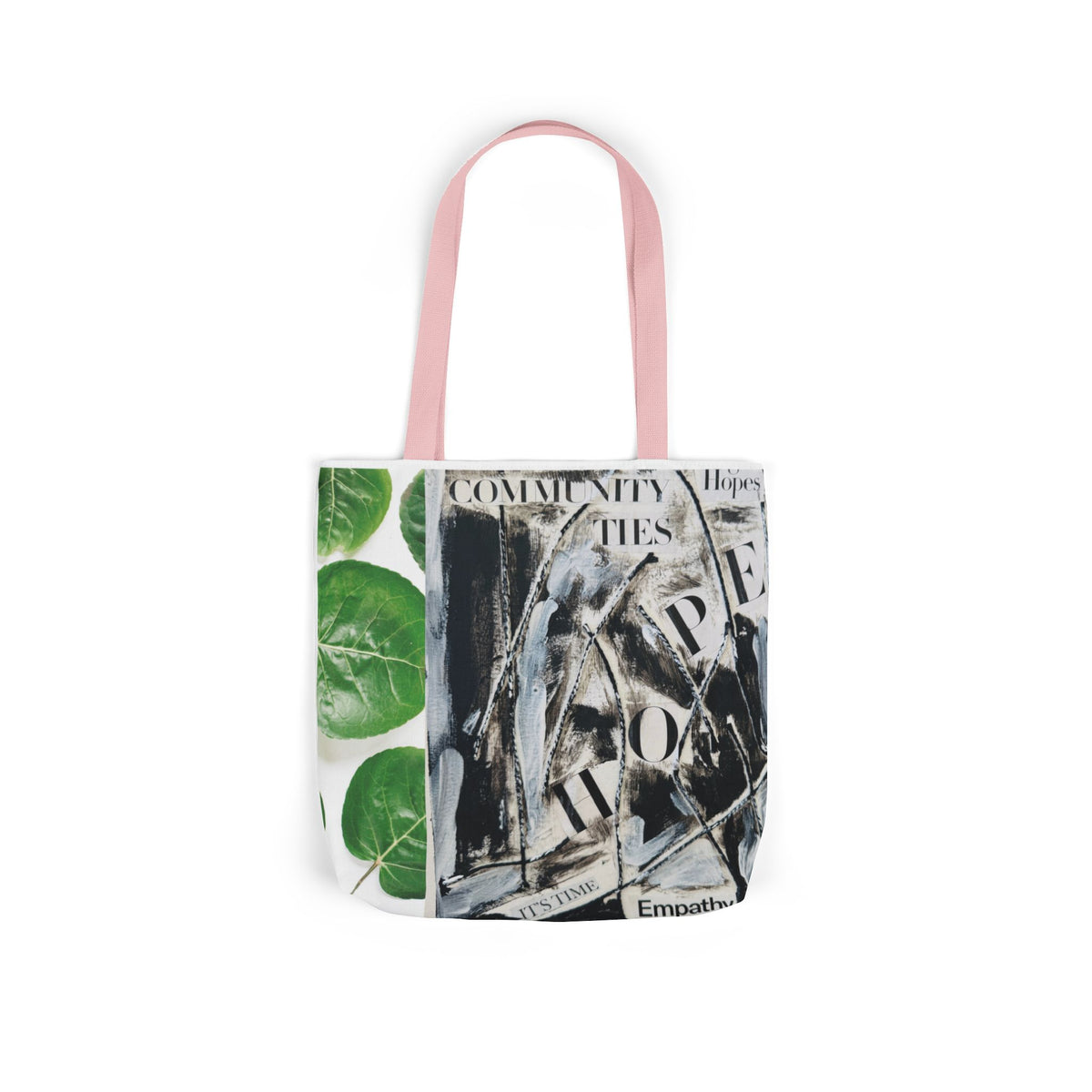 Canvas Tote — Collage Art Eco Tote with Botanical & Vintage Newspaper Design