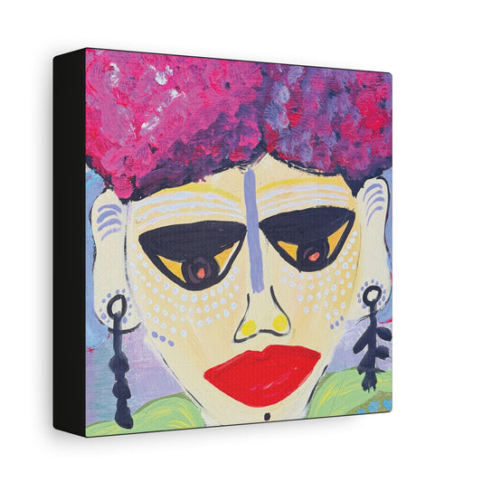 Abstract Portrait Canvas Print — "Village Man" Art on Stretched Matte Canvas
